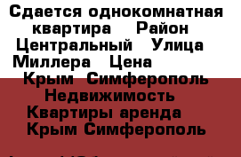 Сдается однокомнатная квартира  › Район ­ Центральный › Улица ­ Миллера › Цена ­ 14 000 - Крым, Симферополь Недвижимость » Квартиры аренда   . Крым,Симферополь